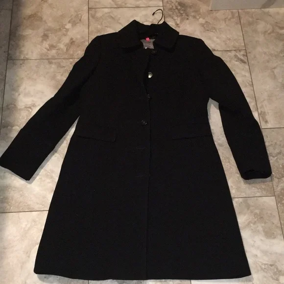 J.CREW wool double cloth thinsulate BLACK crepe structured fit wool coat…